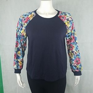 Chic petunia plus size long sleeve floral shirt
